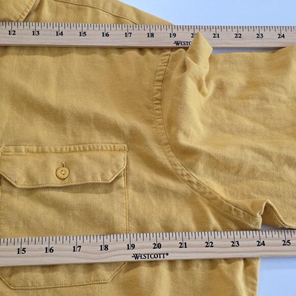 Levi's Relaxed Fit Shirt Mens L Mustard Yellow LS Cotton Buttons Pockets Western - Picture 5 of 16